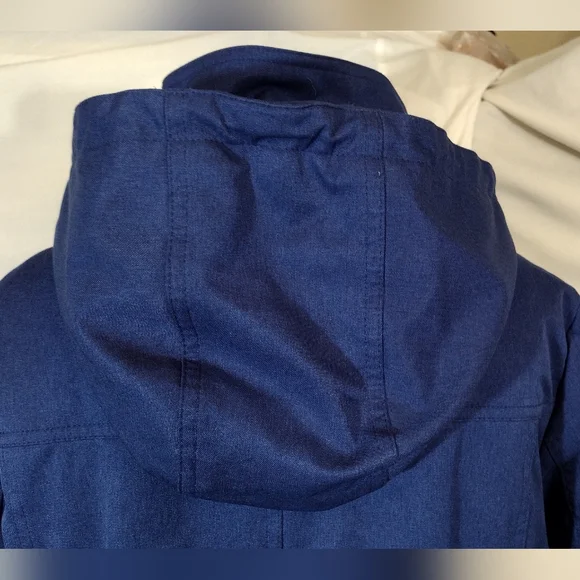 Kristen Blake Winter Jacket Blue Hooded, ZipUp Snaps, Pockets, Insulated Lined,M - Picture 7 of 16